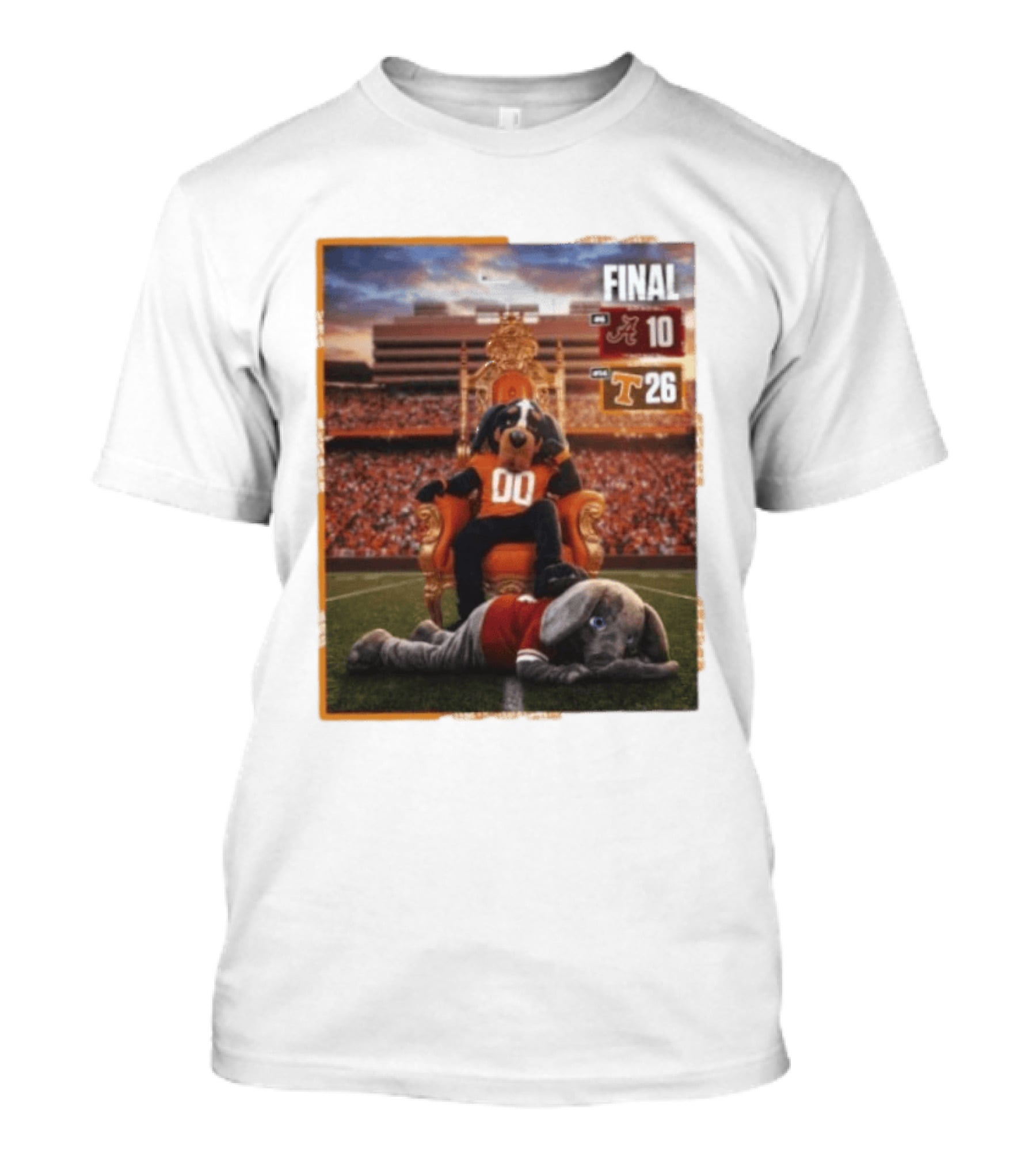Final Score Tennessee Volunteers 26 Alabama Crimson Tide 10 College Football Victory T-Shirt