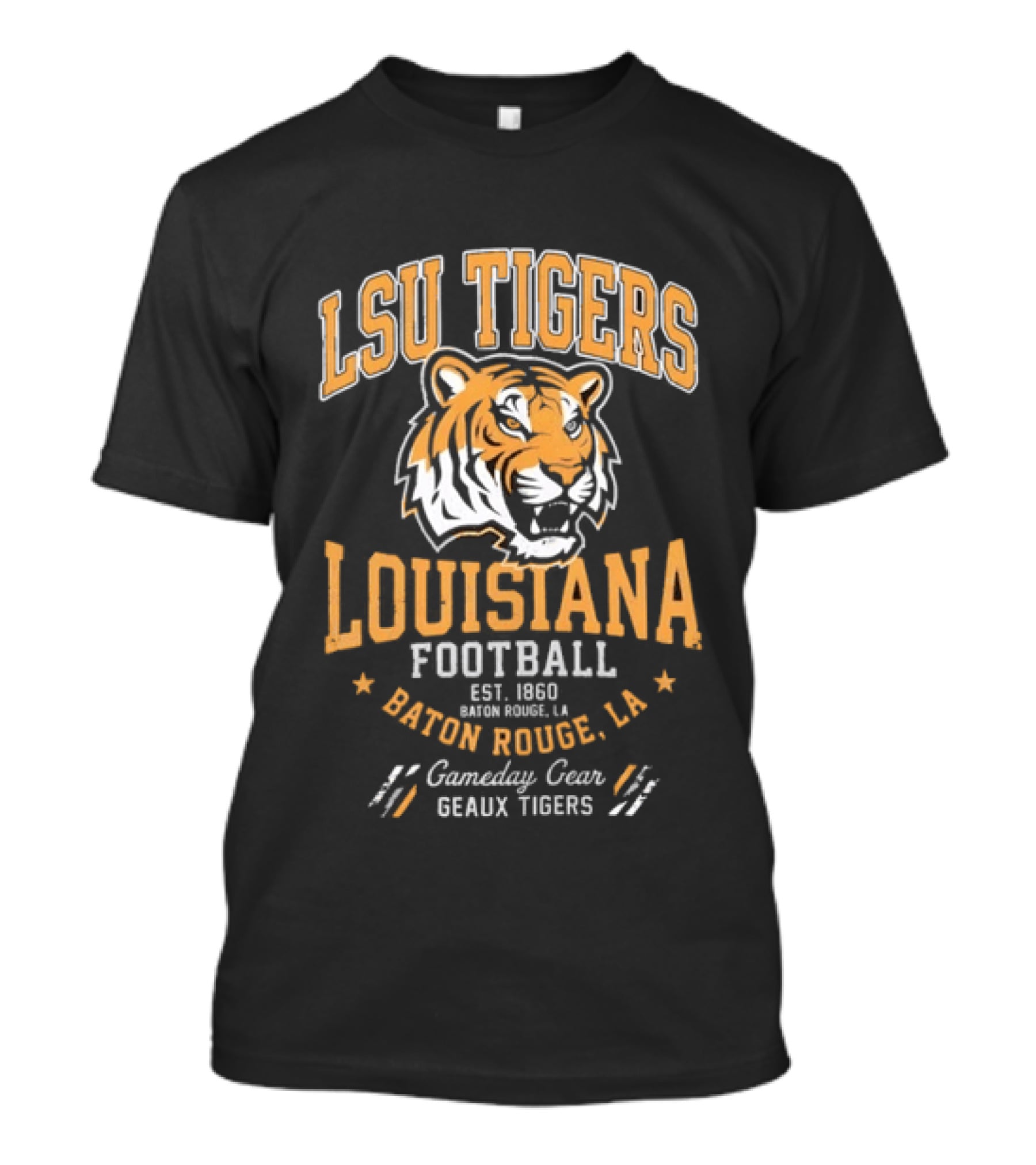 LSU Tigers Louisiana Football Baton Rouge Gameday Gear Geaux Tigers Est 1860 T-Shirt