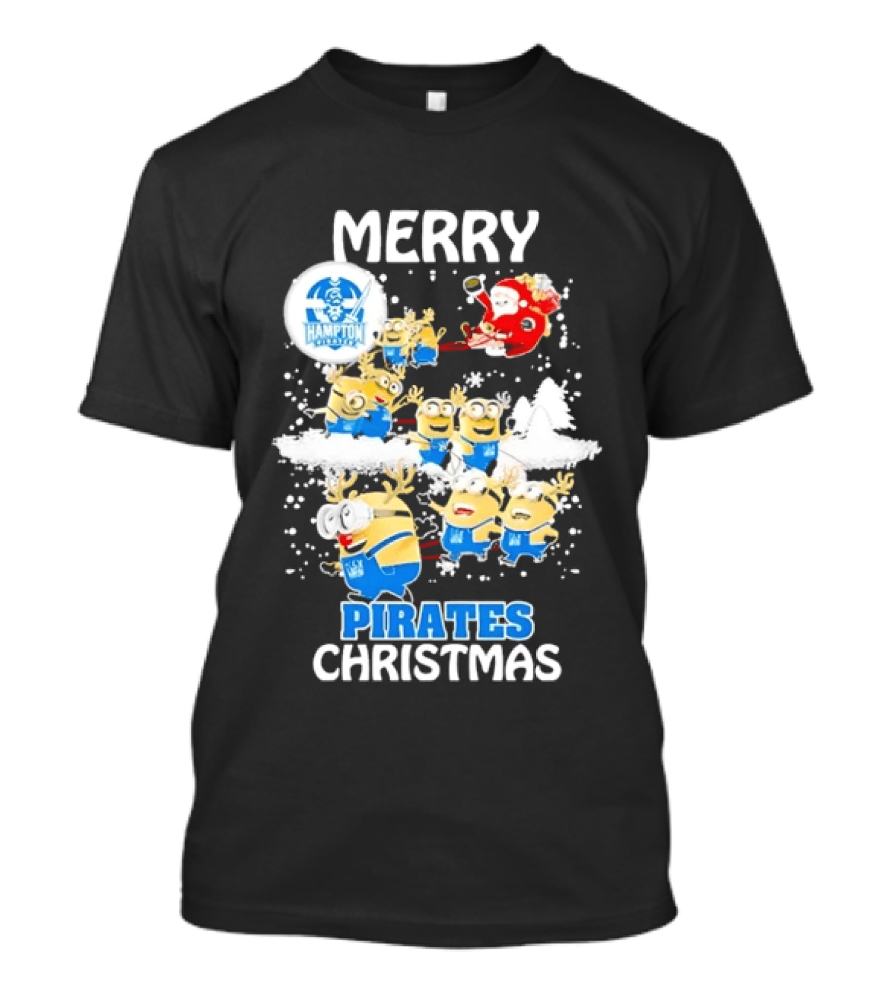Merry Hampton Pirates Christmas Minions Festive Celebration T-Shirt