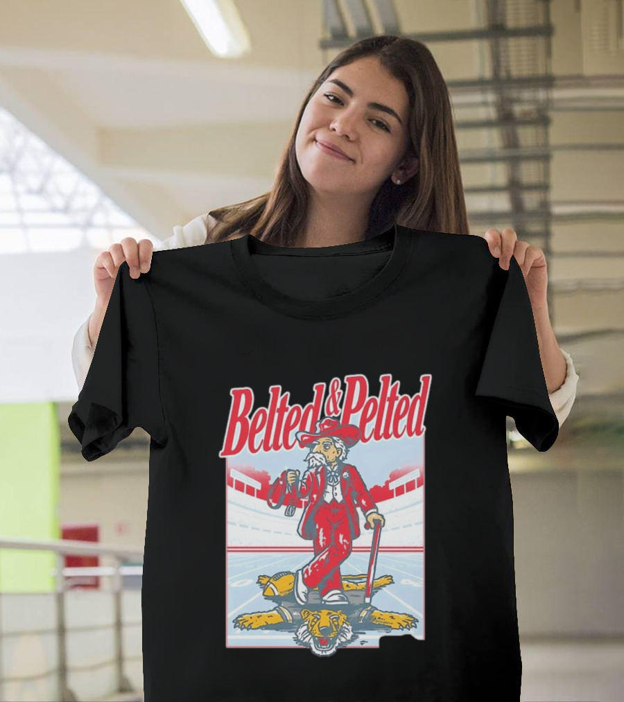 Old Row Belted And Pelted Red Suit Stadium Tiger Rug T-Shirt