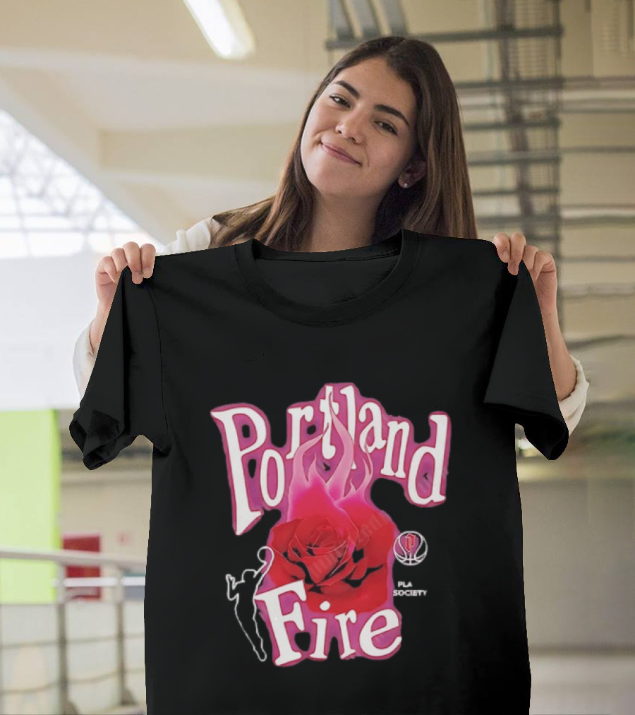 Portland Fire Playa Society Rose Basketball T-Shirt