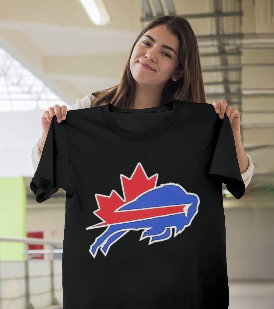 Buffalo Bills Maple Leaf Blue Red Buffalo T-Shirt
