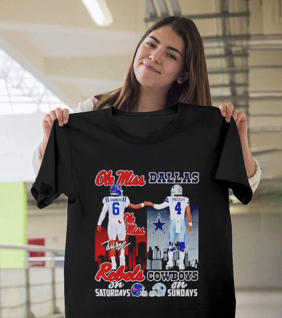 Ole Miss Rebels Chambliss Dallas Cowboys Prescott Saturdays Sundays T-Shirt