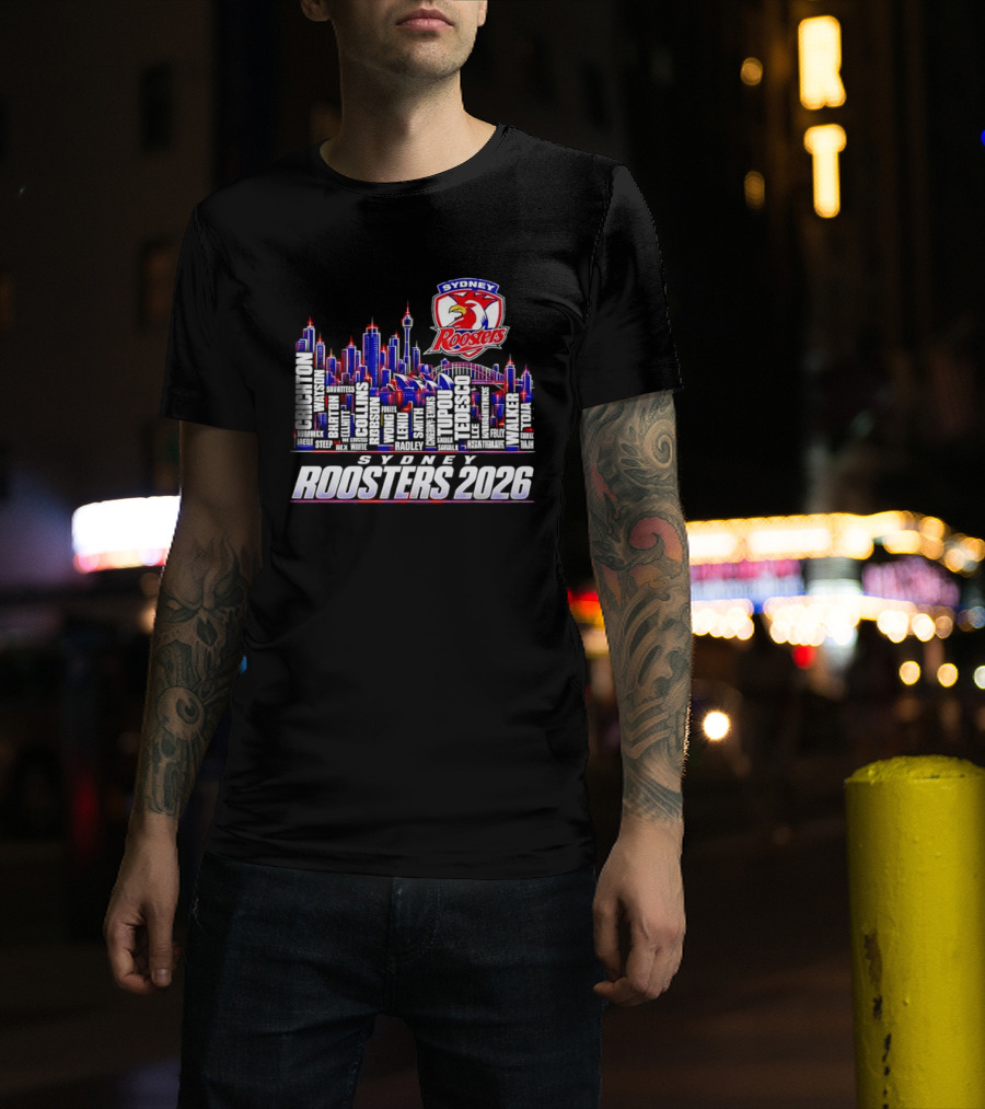 Sydney Roosters 2026 Skyline Roster Team T-Shirt