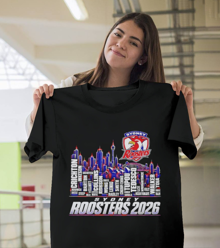 Sydney Roosters 2026 Skyline Roster Team T-Shirt