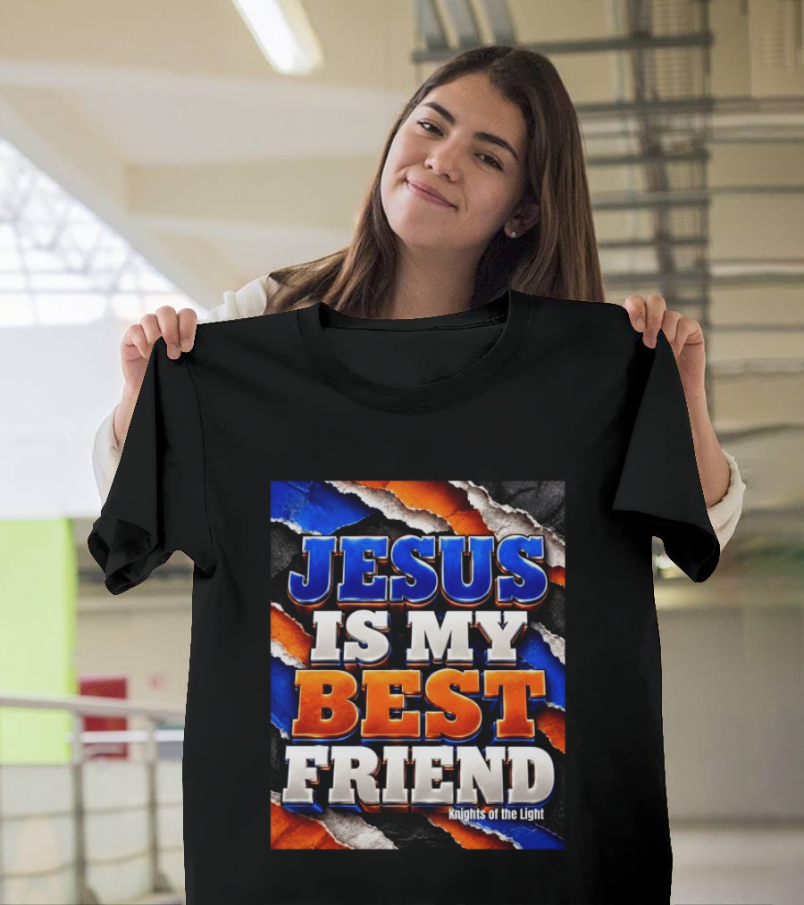 Jesus Is My Best Friend Knights Of The Light Bold Texturized T-Shirt