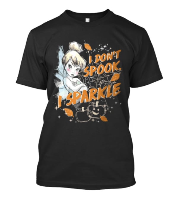 Tinker Bell I Don't Spook I Sparkle Halloween Spider Web Pumpkins T-Shirt