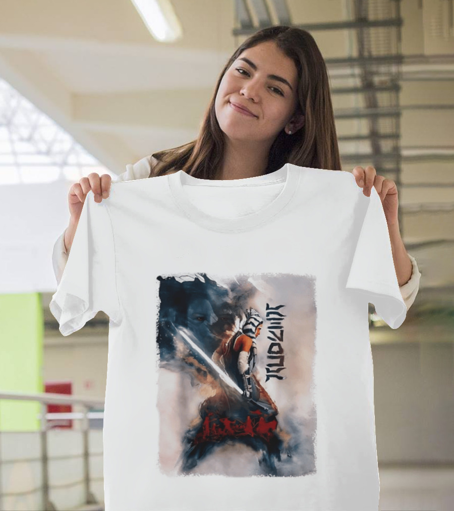 Ahsoka Tano Jedi Warrior Lightsaber Arabic Calligraphy Star Wars T-Shirt