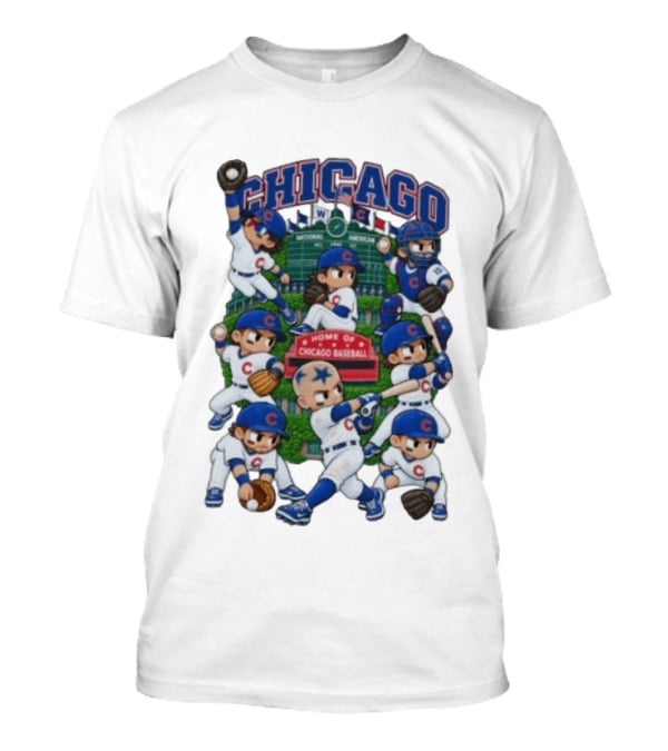 Chicago Cubs Animated Players Wrigley Field Home Baseball 2026 27 T-Shirt