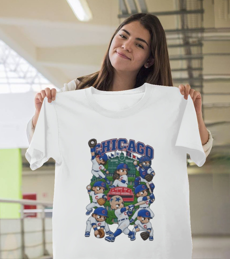 Chicago Cubs Animated Players Wrigley Field Home Baseball 2026 27 T-Shirt
