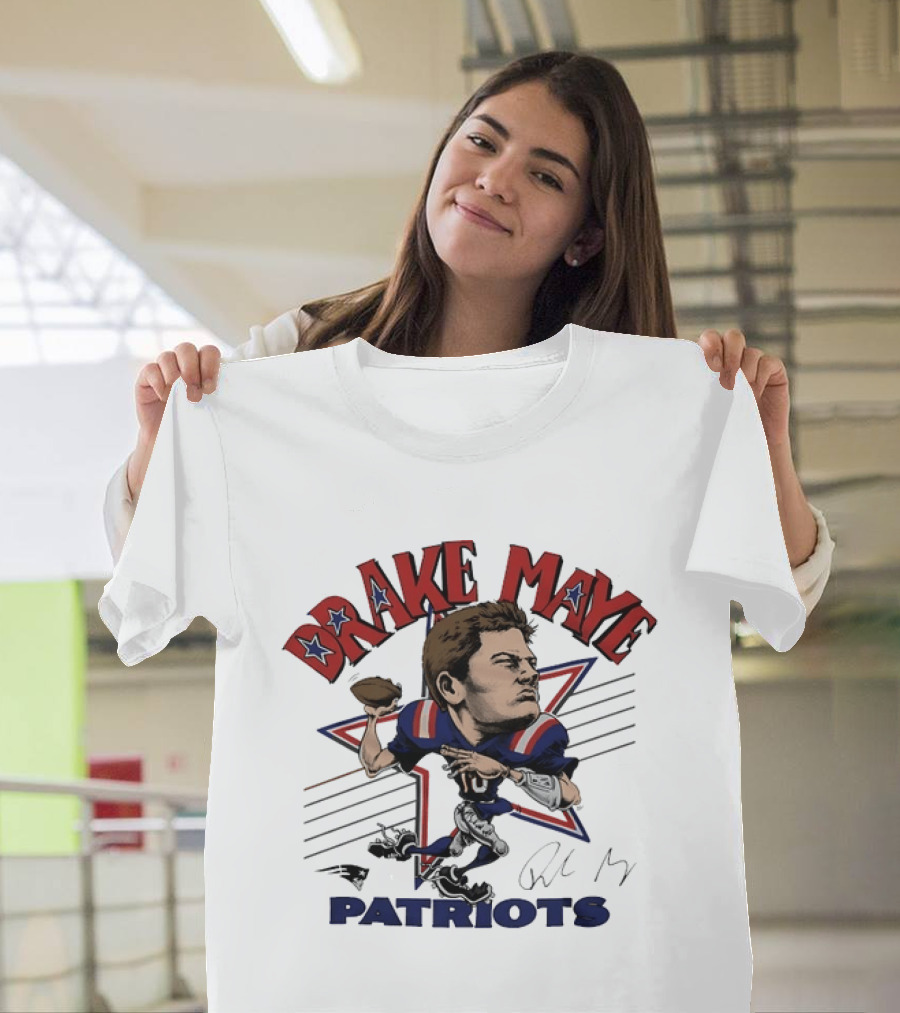 Drake Maye Patriots Football Number 10 Quarterback T-Shirt