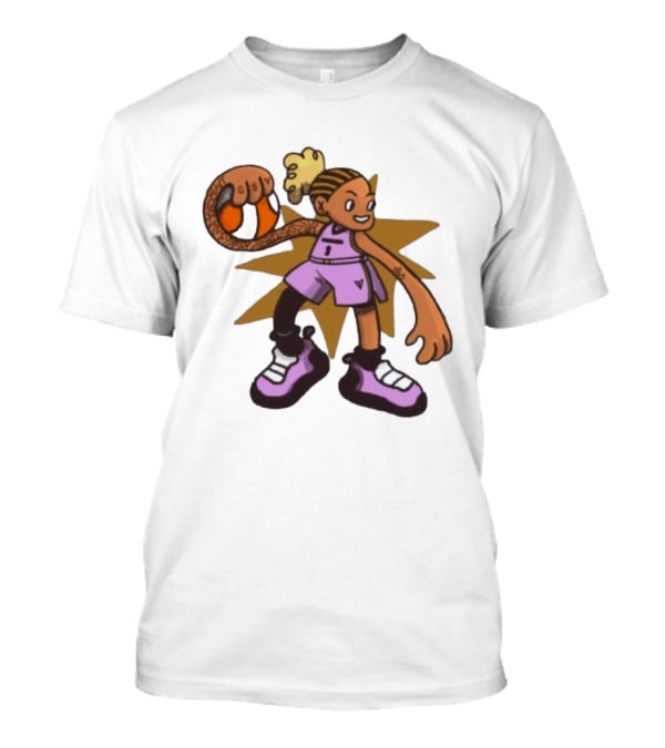 Gabby Golden State Valkyries No 1 CSV Cartoon Character With Basketball T-Shirt