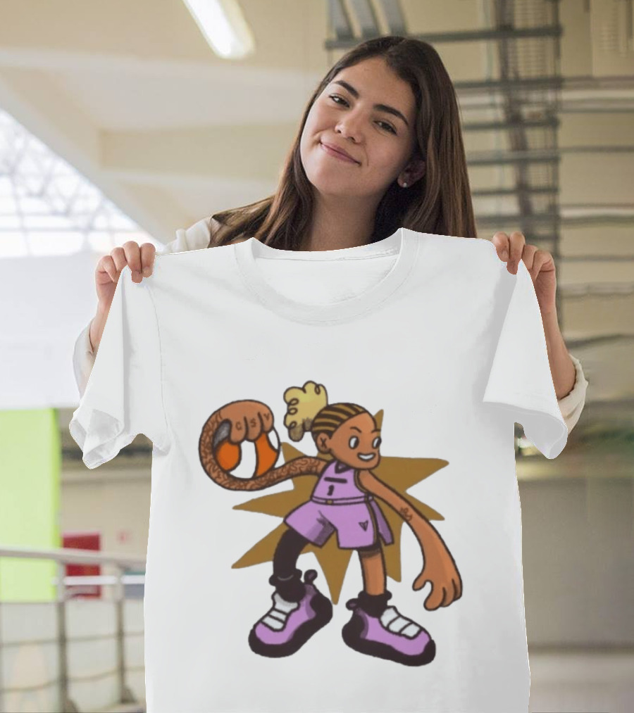 Gabby Golden State Valkyries No 1 CSV Cartoon Character With Basketball T-Shirt