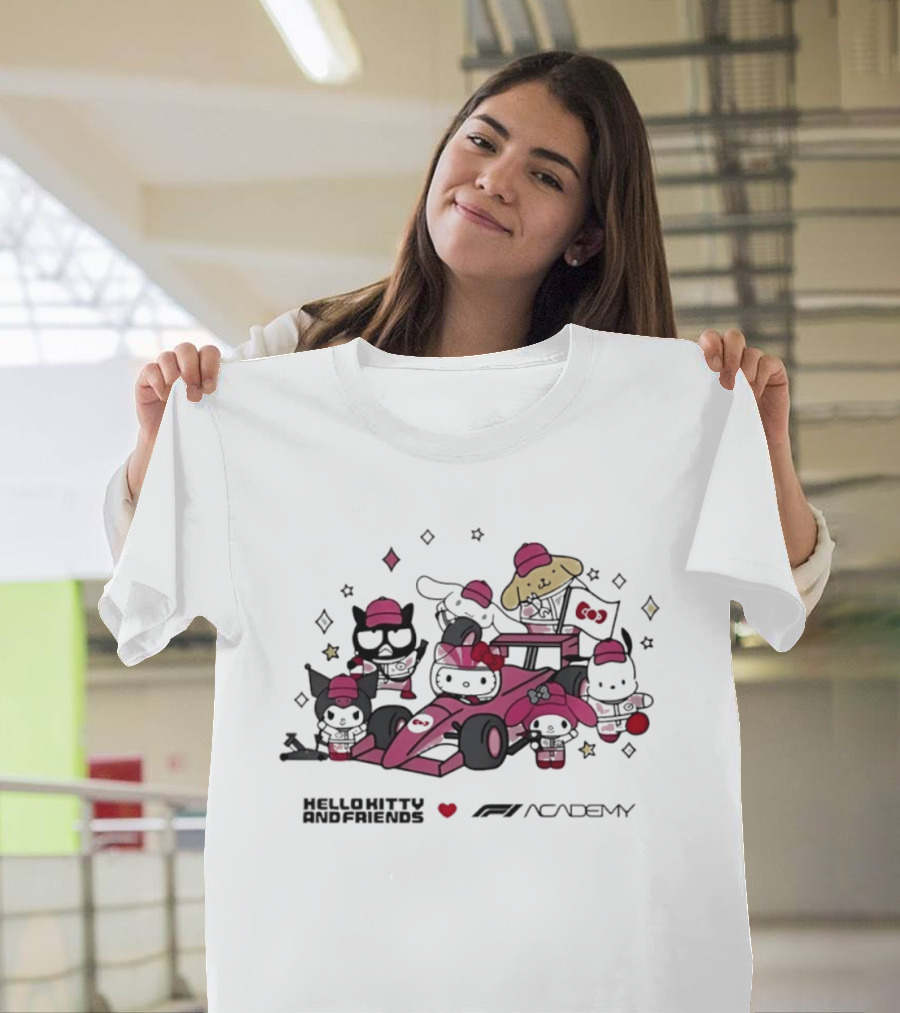 Hello Kitty And Friends Heart F1 Academy Racing Team T-Shirt