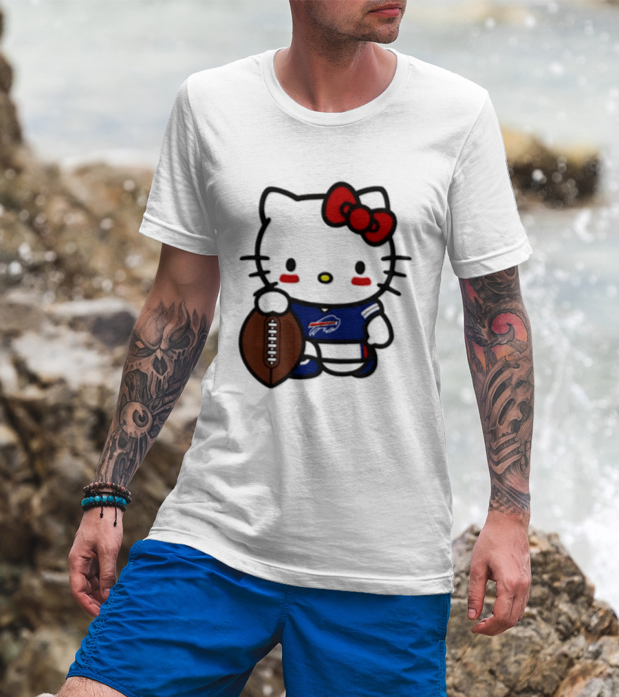 Hello Kitty Buffalo Bills Football Character Fan T-Shirt