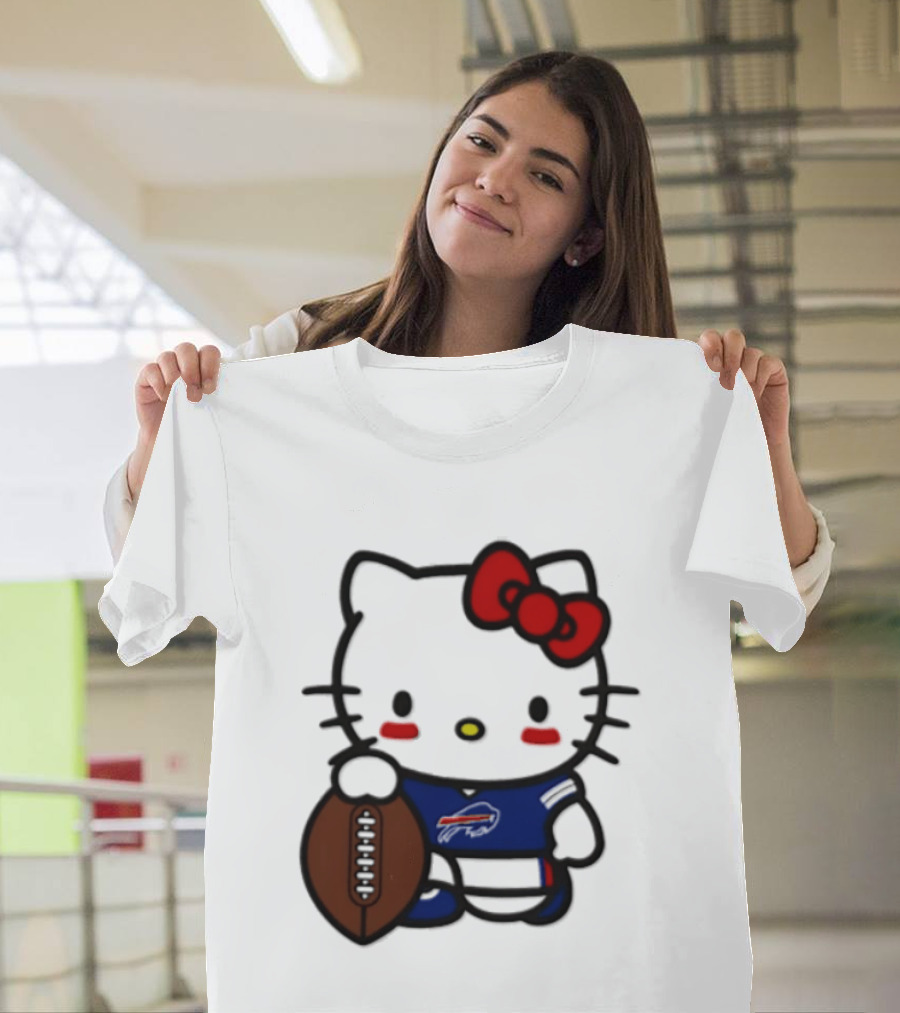Hello Kitty Buffalo Bills Football Character Fan T-Shirt