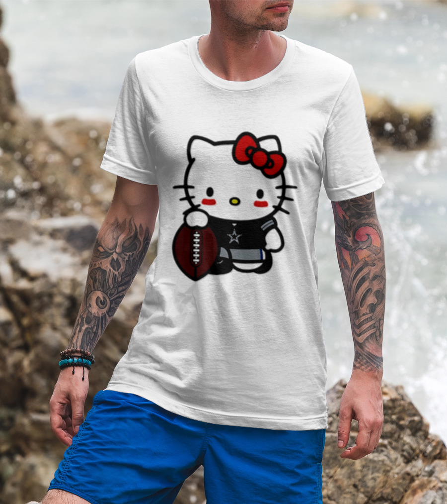 Hello Kitty Dallas Cowboys Football Fan T-Shirt