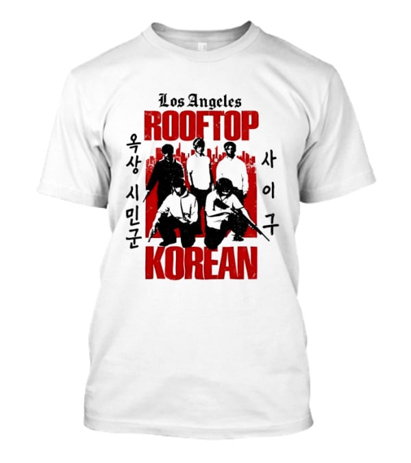 Los Angeles Rooftop Korean 1992 Historical T-Shirt