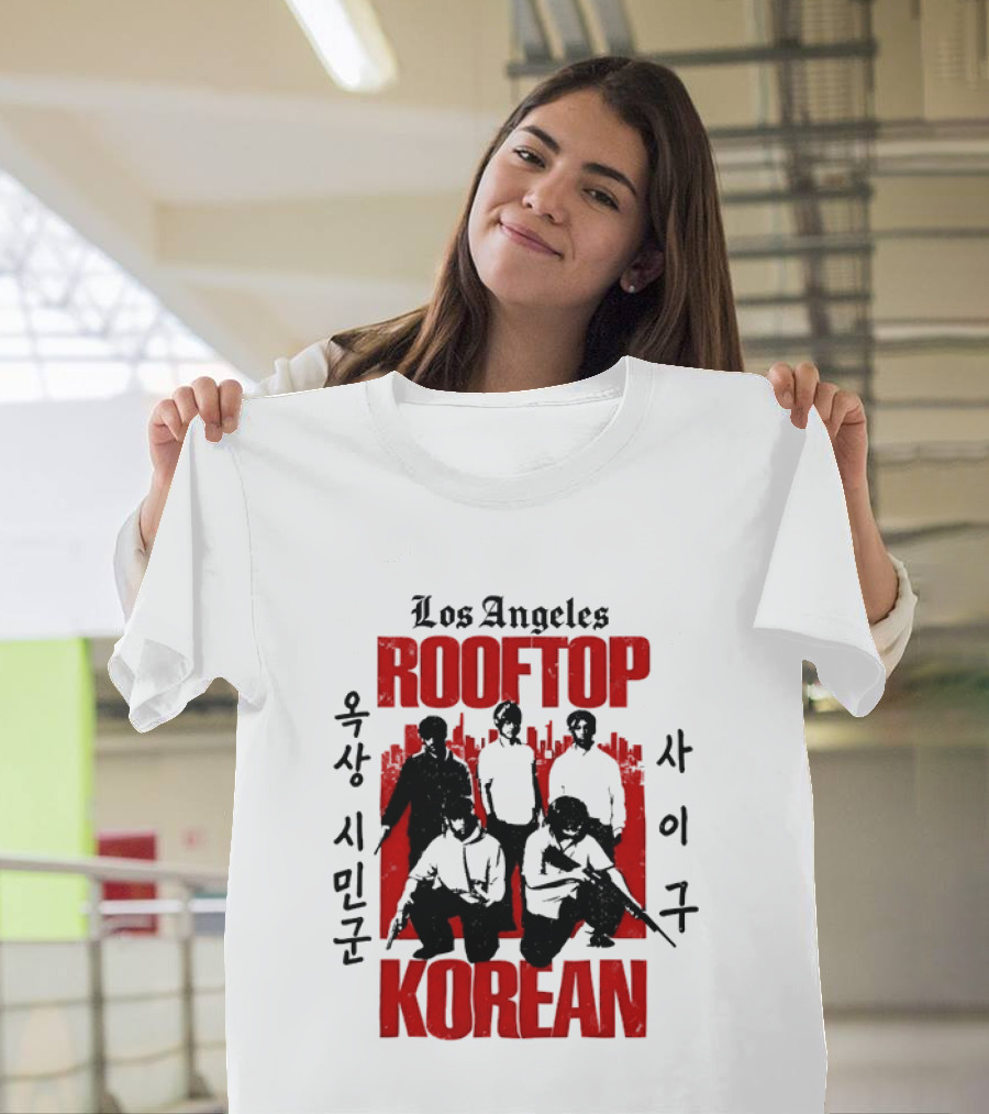 Los Angeles Rooftop Korean 1992 Historical T-Shirt