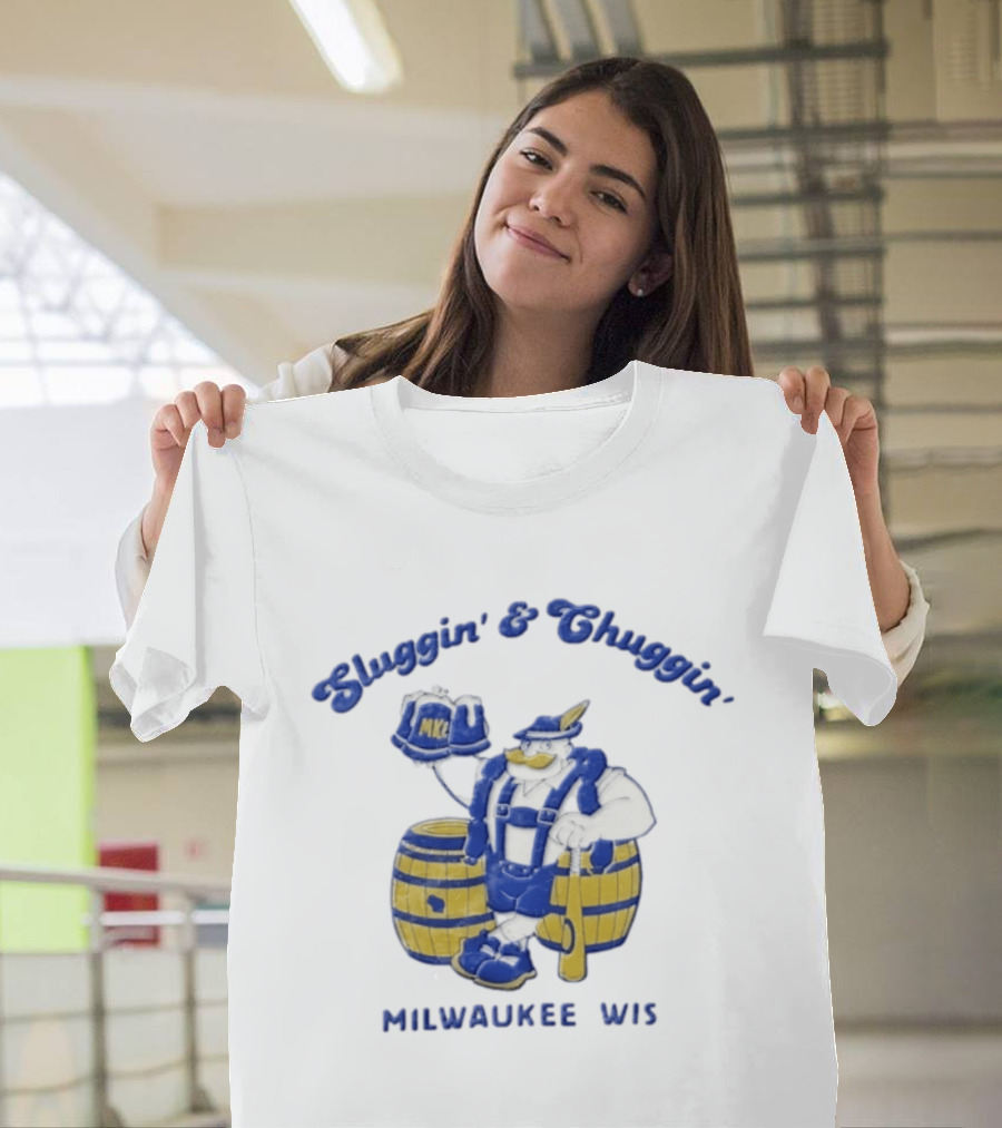 Milwaukee Sluggin' & Chuggin' MKE Beer Barrel Wisconsin T-Shirt