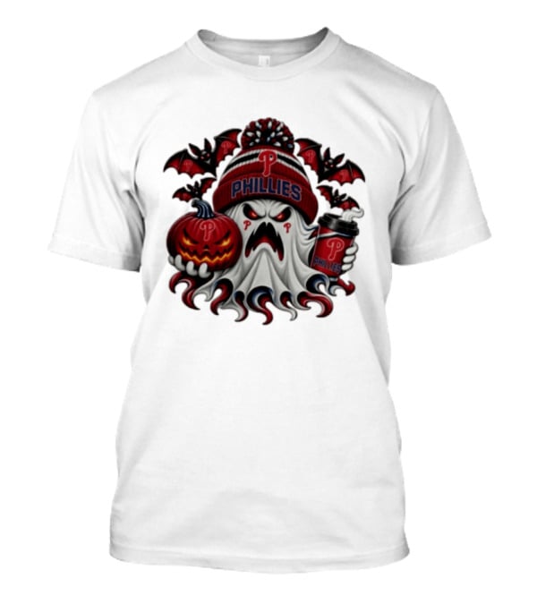 Philadelphia Phillies Halloween Ghost Coffee Pumpkin 2026 Spooky T-Shirt