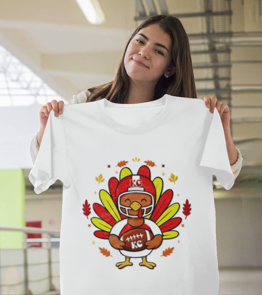 Turkey Football Touchdowns Kansas City Chiefs Thanksgiving T-Shirt