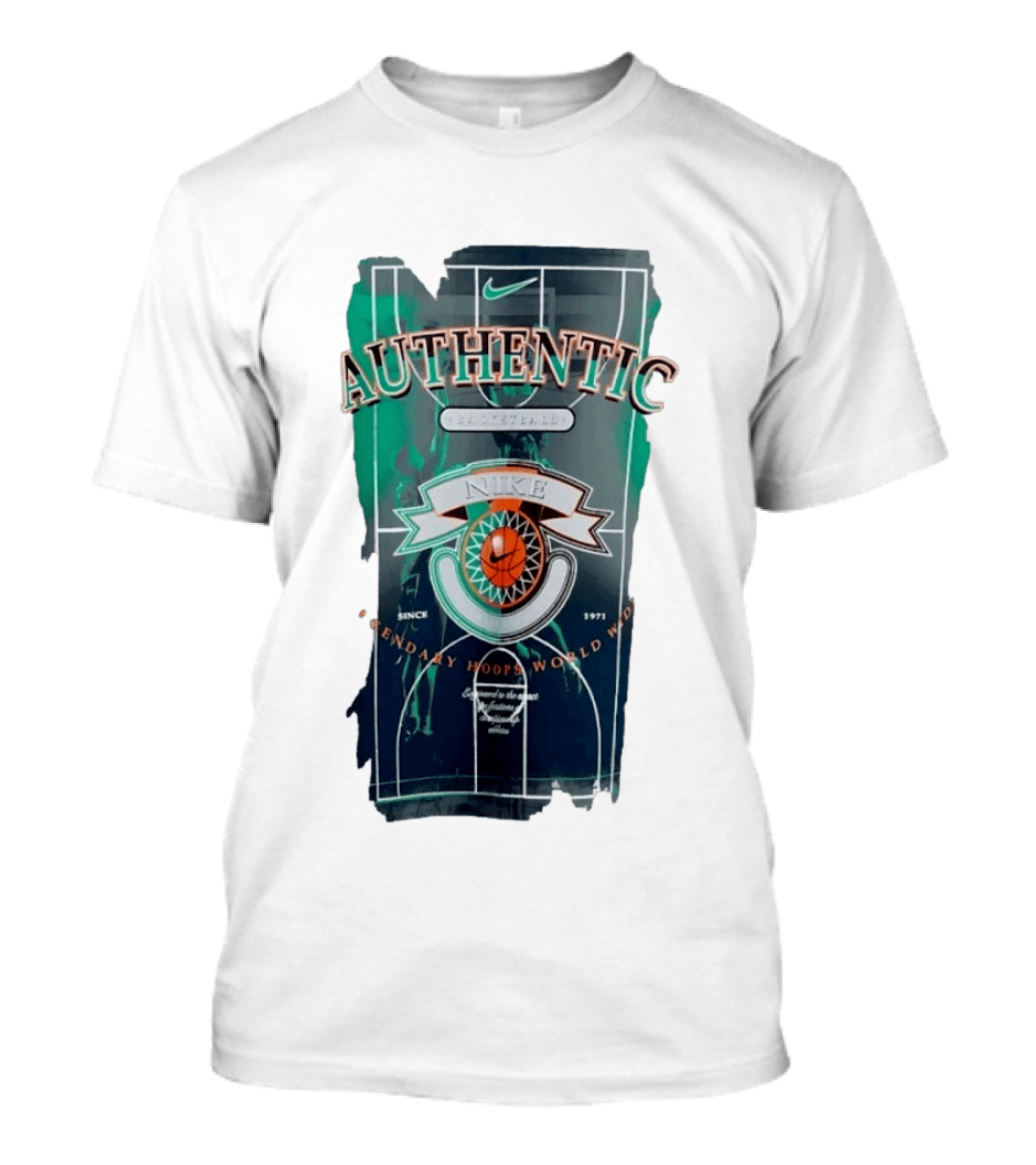 Authentic Nike Basketball Legendary Hoops Worldwide Since 1971 T-Shirt