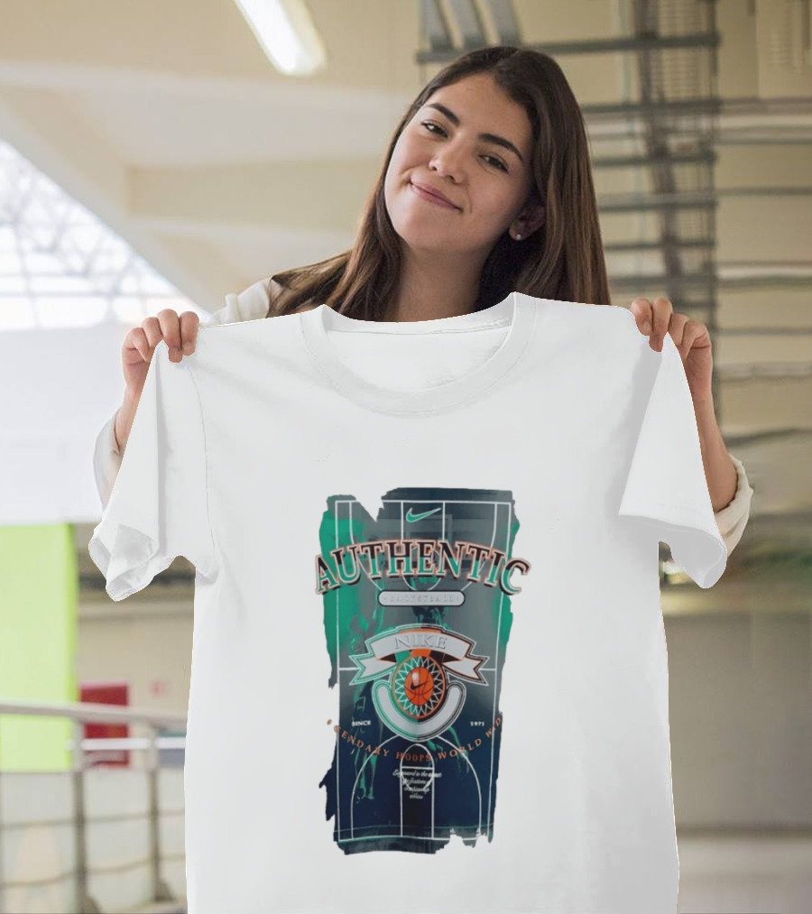 Authentic Nike Basketball Legendary Hoops Worldwide Since 1971 T-Shirt