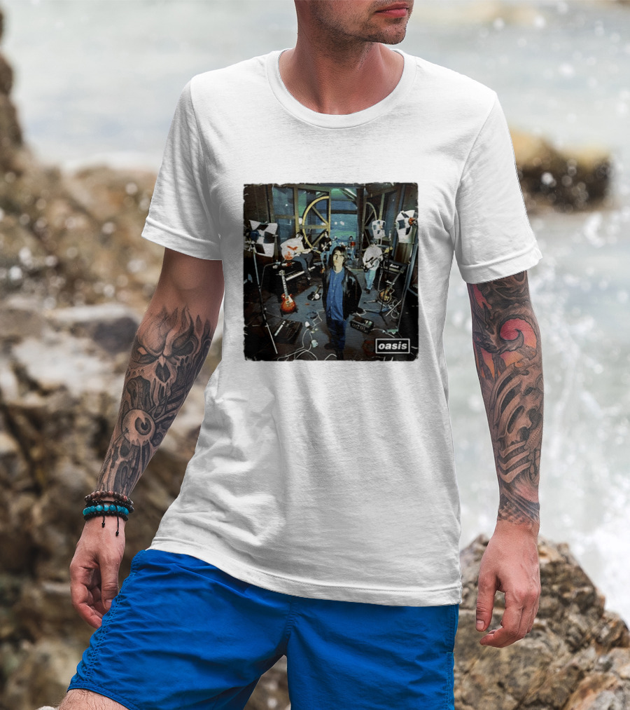 Oasis Band Studio Britpop Liam Gallagher Music Setup Session T-Shirt