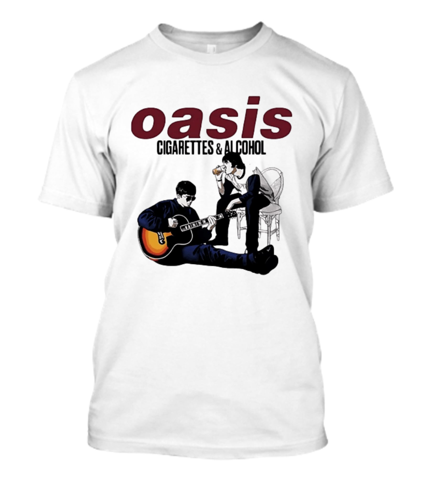 Oasis Cigarettes & Alcohol Britpop Band Music Fans T-Shirt