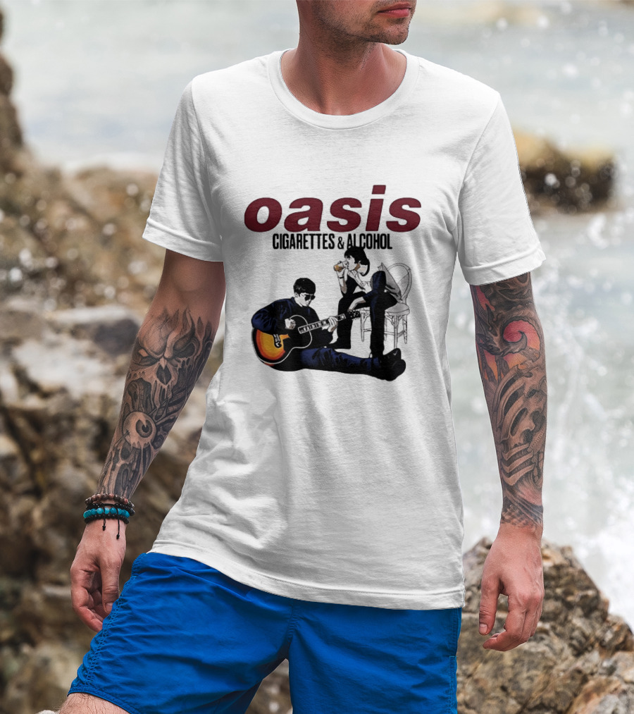 Oasis Cigarettes & Alcohol Britpop Band Music Fans T-Shirt