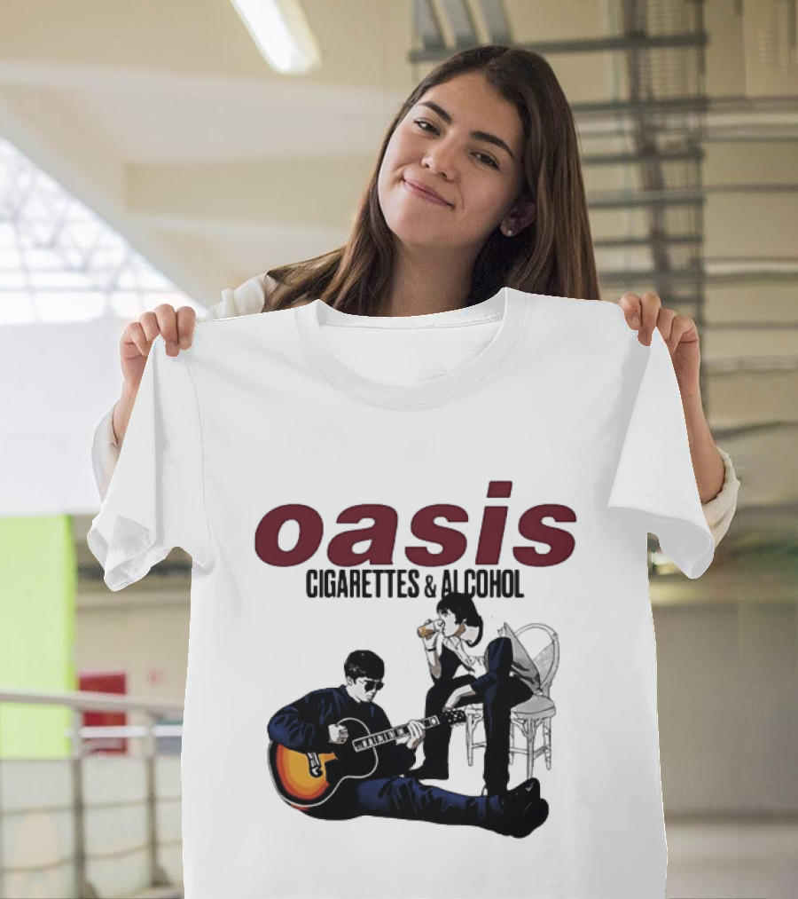 Oasis Cigarettes & Alcohol Britpop Band Music Fans T-Shirt