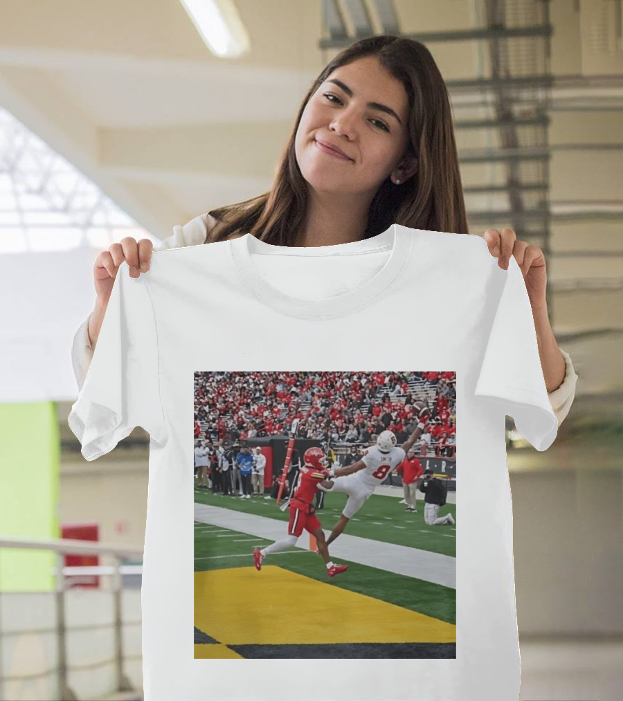Smith Number 8 Stanford Cardinal Football Touchdown Catch Action T-Shirt