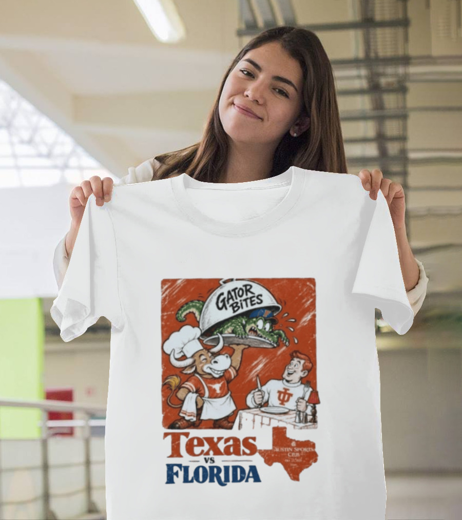 Texas Vs Florida Gator Bites Austin Sports Club T-Shirt