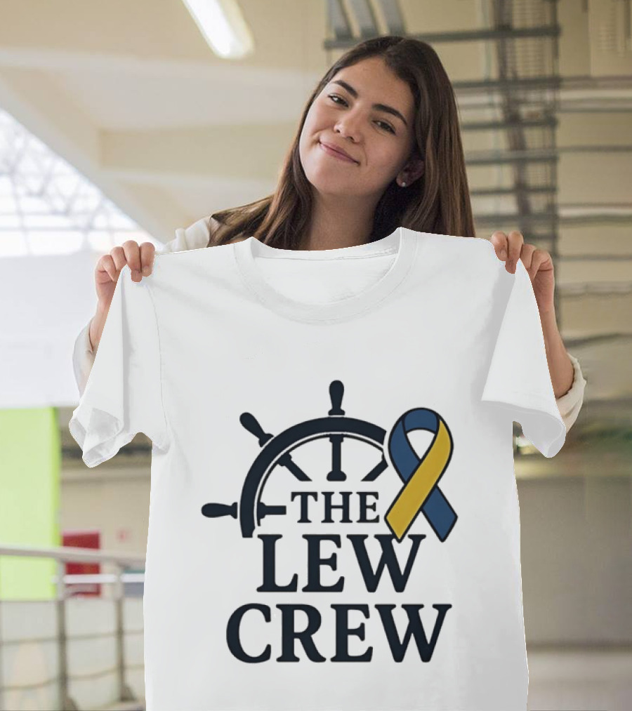 The Lew Crew Awareness Ribbon Support Nautical Wheel Steering T-Shirt