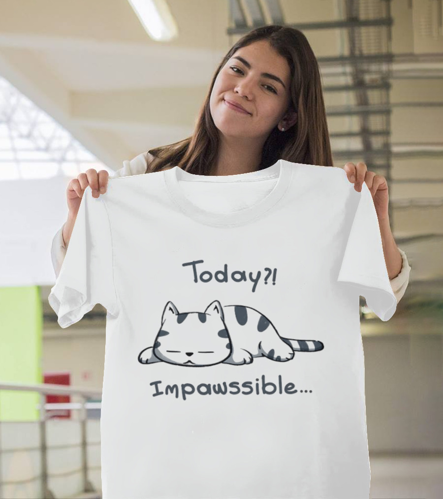 Today Impawssible Cat Sleeping Humor T-Shirt