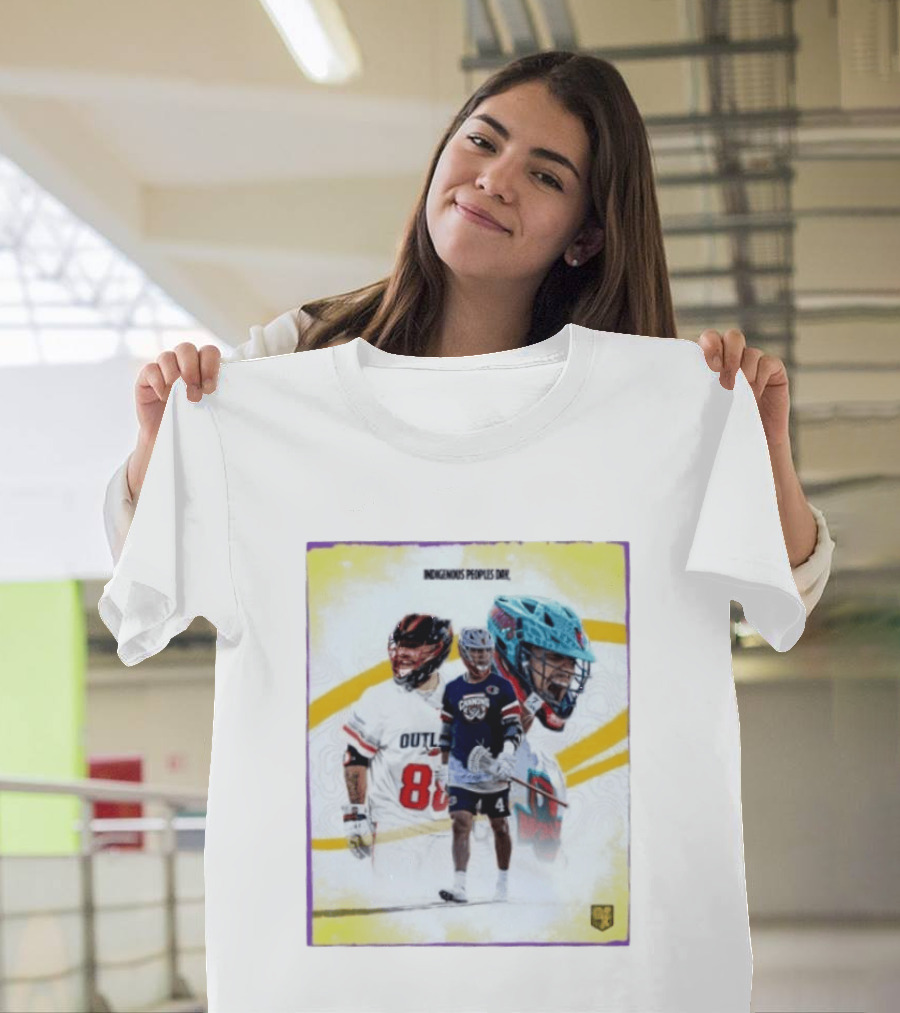 Indigenous Peoples Day PLL Lacrosse Cannons Outlaws Player Collage T-Shirt