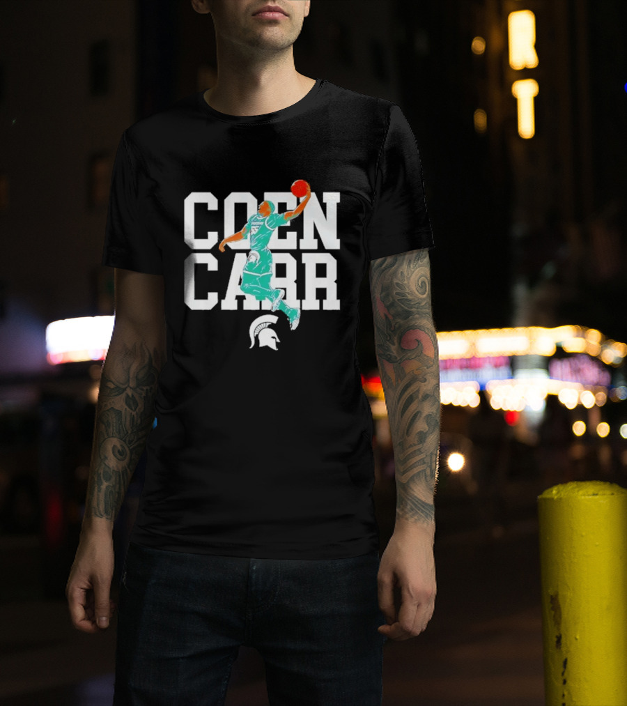 Coen Carr Michigan State Basketball Dunking Spartan T-Shirt