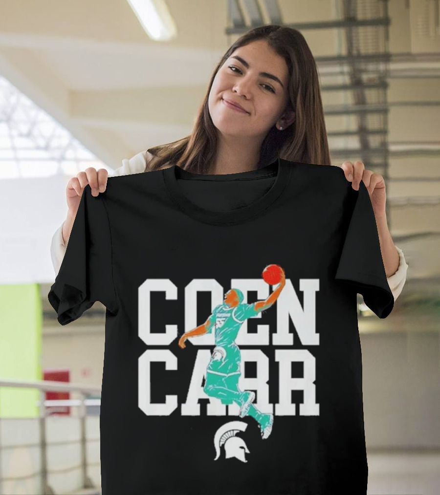 Coen Carr Michigan State Basketball Dunking Spartan T-Shirt