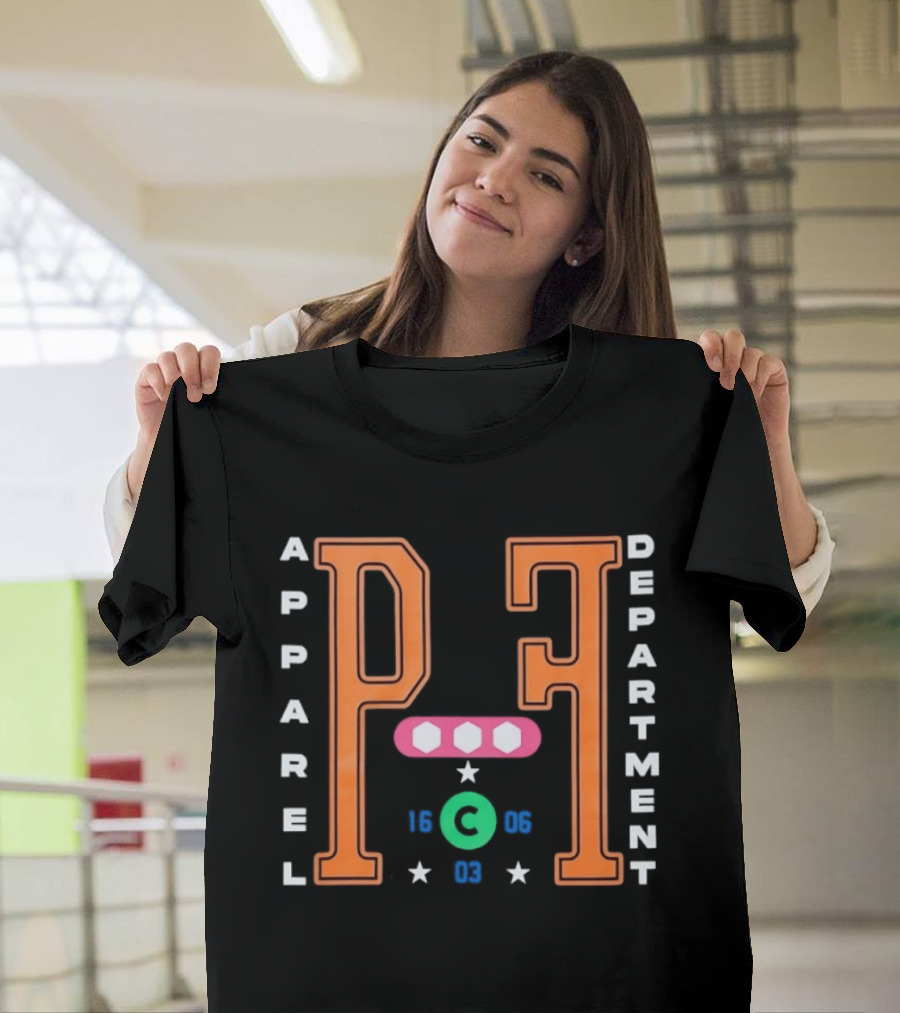 P F Apparel Department Numerical Streetwear Urban Fashion T-Shirt
