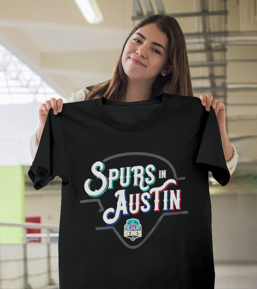 San Antonio Spurs In Austin Interstate 35 Series T-Shirt