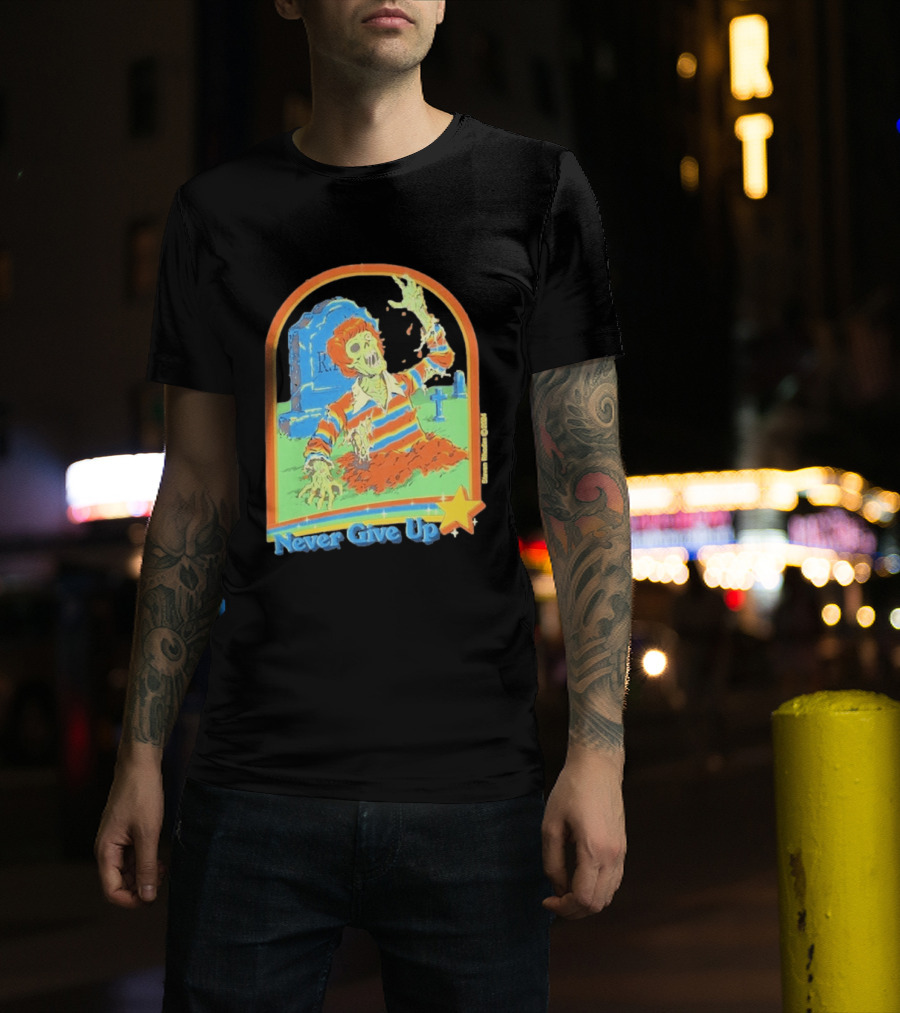 Steven Rhodes Zombie Rising Never Give Up Graveyard Scene 2026 T-Shirt