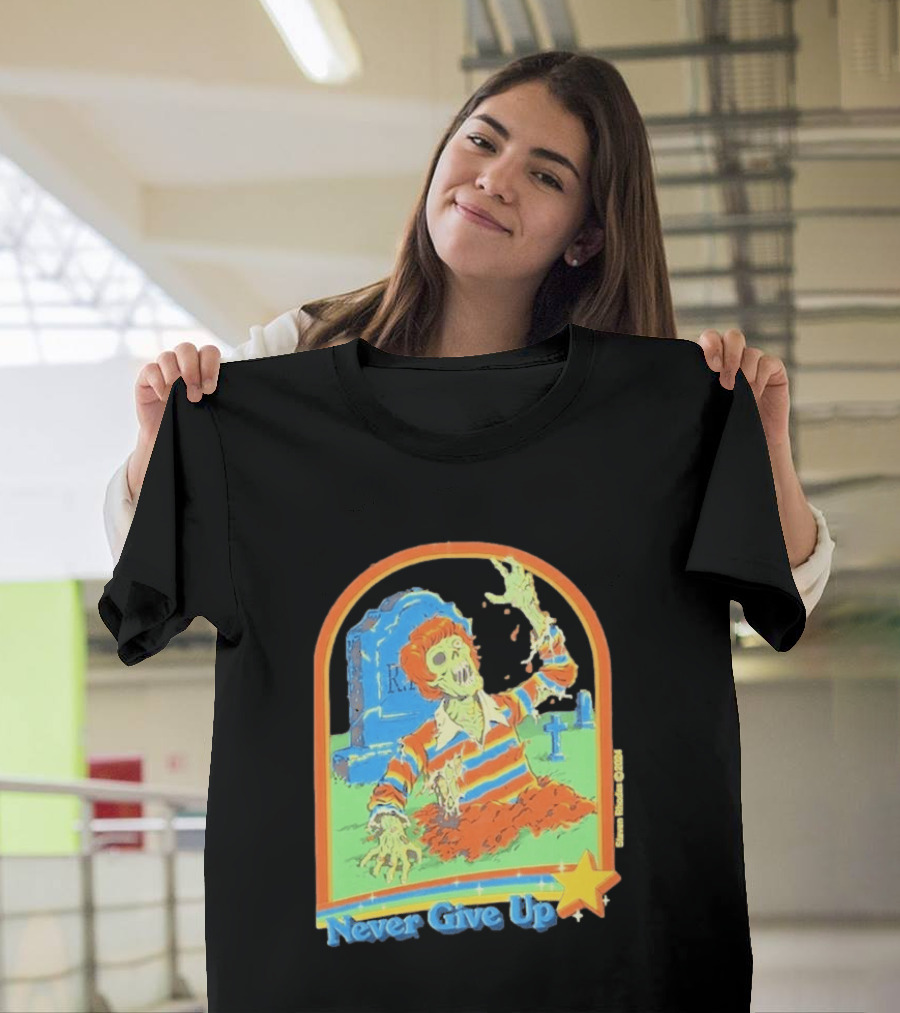 Steven Rhodes Zombie Rising Never Give Up Graveyard Scene 2026 T-Shirt