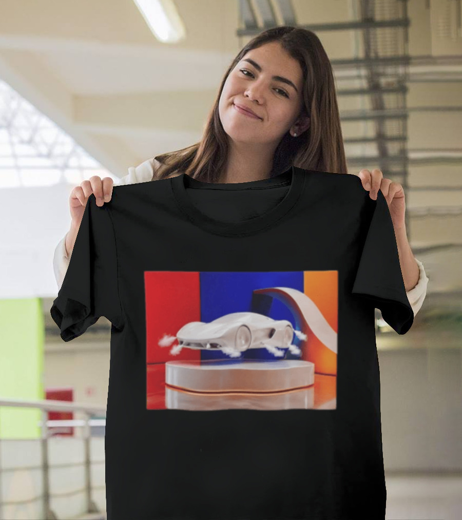 Tesla Roadster Flying Car Concept Futuristic Design With Dynamic T-Shirt