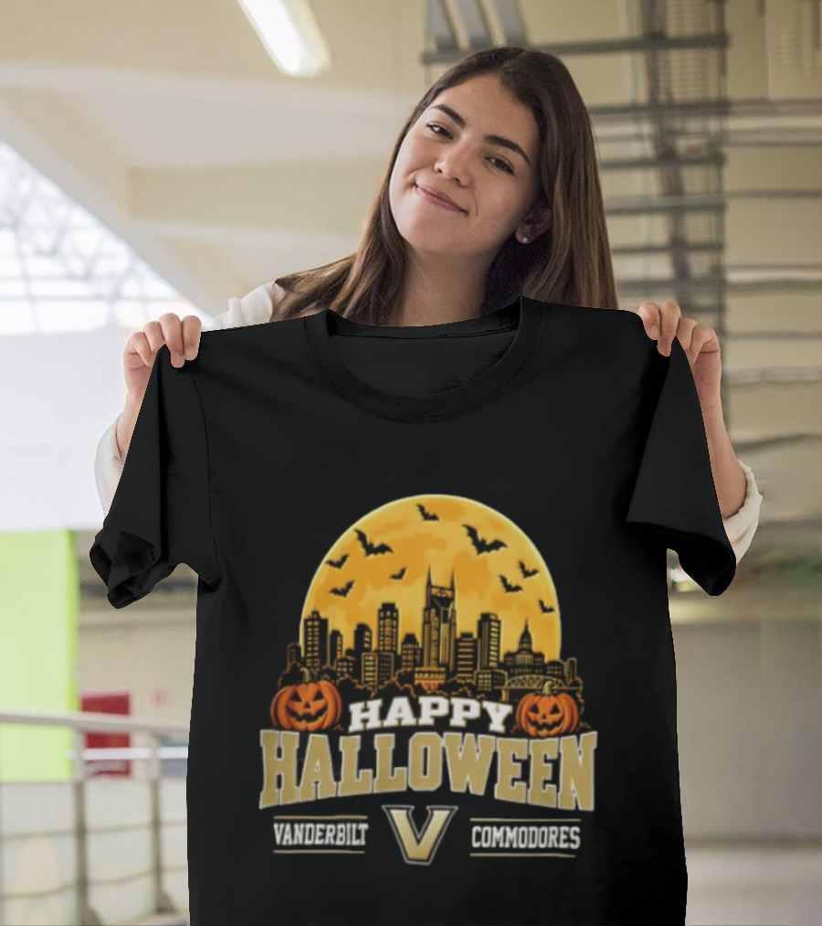 Vanderbilt Commodores Happy Halloween Skyline V 2026 T-Shirt