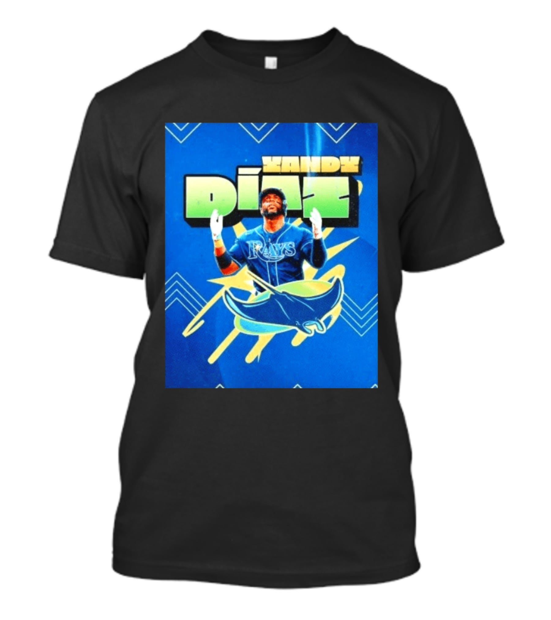 Yandy Diaz Tampa Bay Rays MLB Baseball Player Graphic With Manta Ray T-Shirt