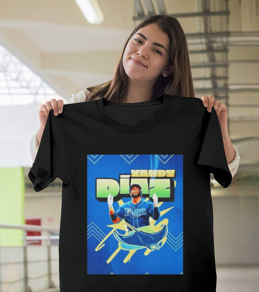 Yandy Diaz Tampa Bay Rays MLB Baseball Player Graphic With Manta Ray T-Shirt
