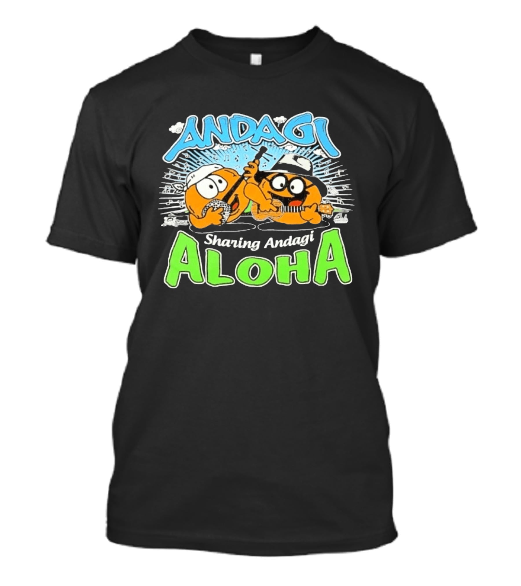 Andagi Sharing Aloha Music Japanese Cartoon Characters T-Shirt