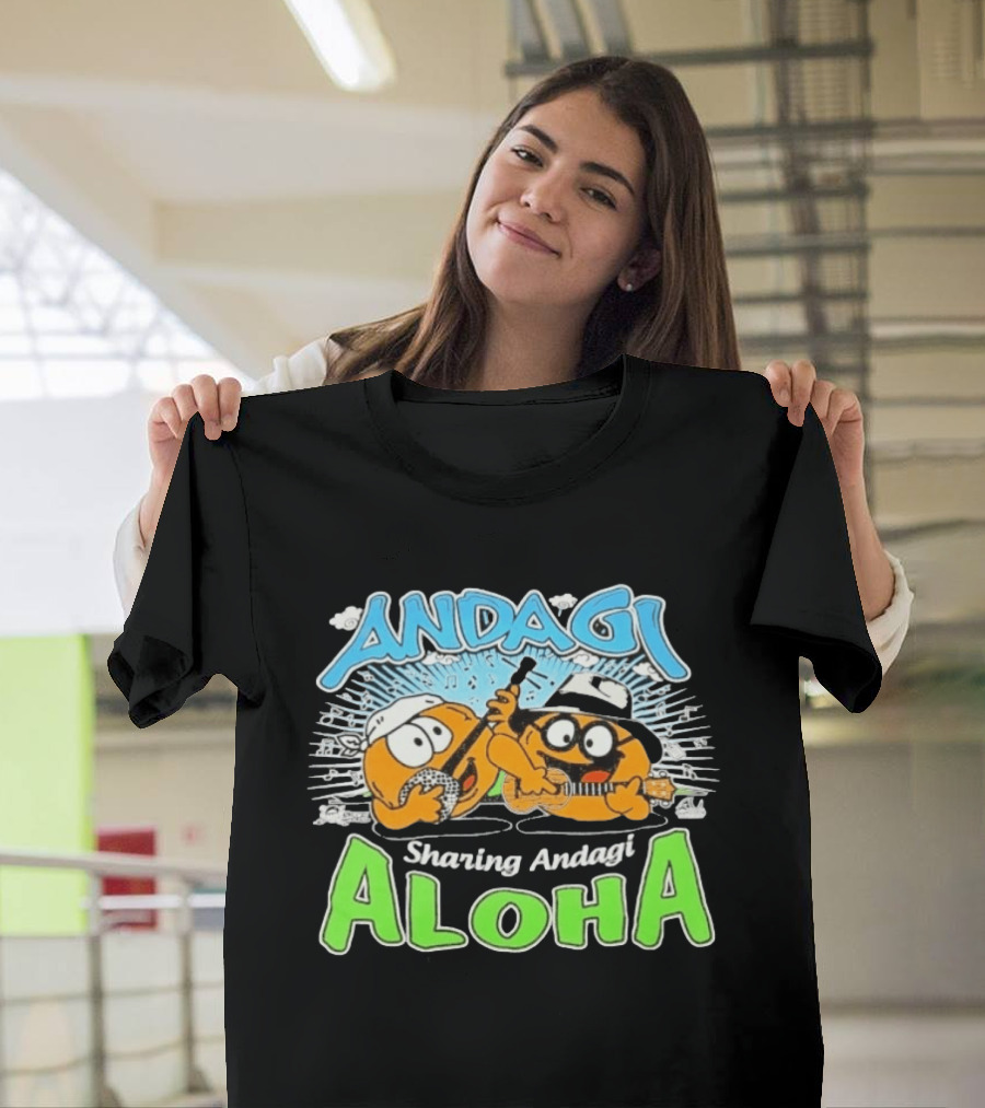 Andagi Sharing Aloha Music Japanese Cartoon Characters T-Shirt