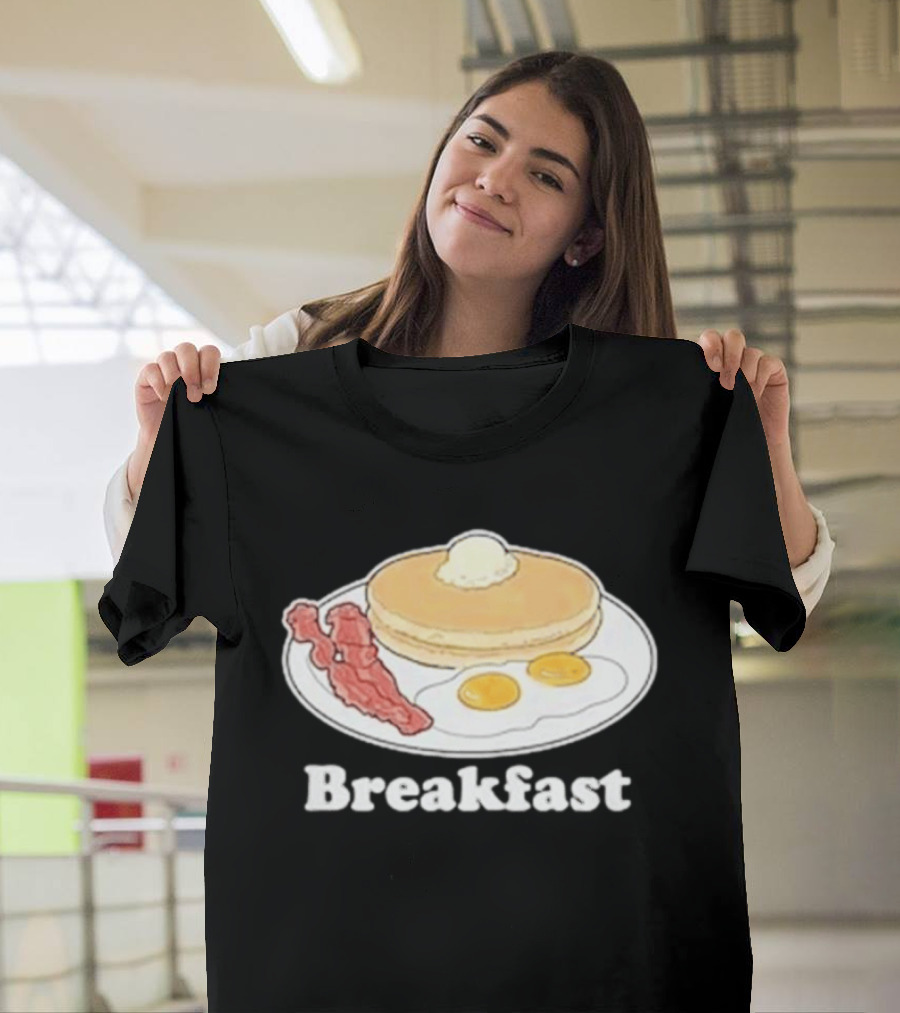 Breakfast Pancakes Eggs And Bacon Plate T-Shirt